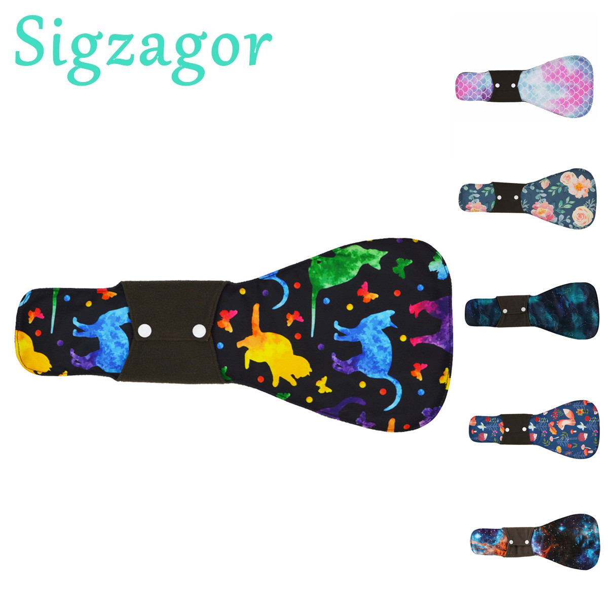 Cloth Pad Reusable - [Sigzagor] 1 serviette menstruelle en tissu