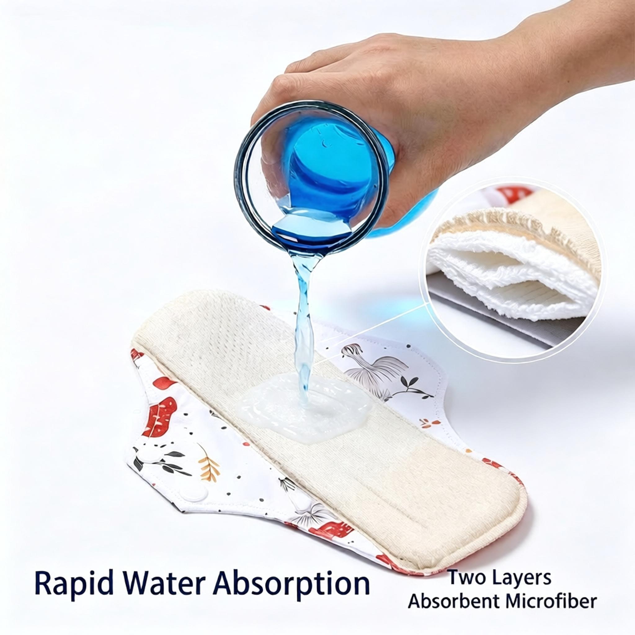 Cloth Pad Reusable - Ensemble de 5 serviettes hygiéniques menstruelles